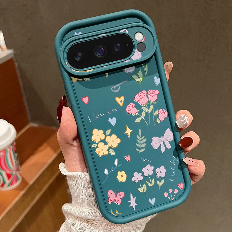Cartoon Flowers Shockproof Soft TPU Silicone Phone Case