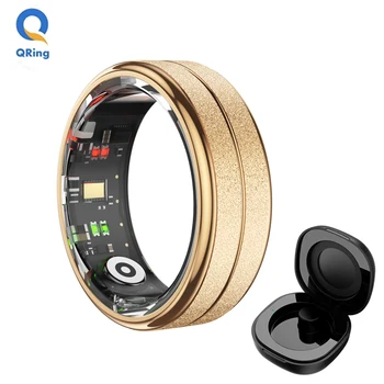Anello Intelligente R04S per Uomo e Donna con Analisi AI della Salute, Temperatura Corporea, Frequenza Cardiaca, Ossigeno nel Sangue, Stress, Monitoraggio del Ciclo Mestruale