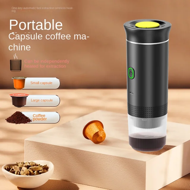 Portable Wireless Electric Espresso Coffee Machine For Travel &Car &Home Camping Coffee Maker 3-in-1 Capsule Powder Coffee Maker 1