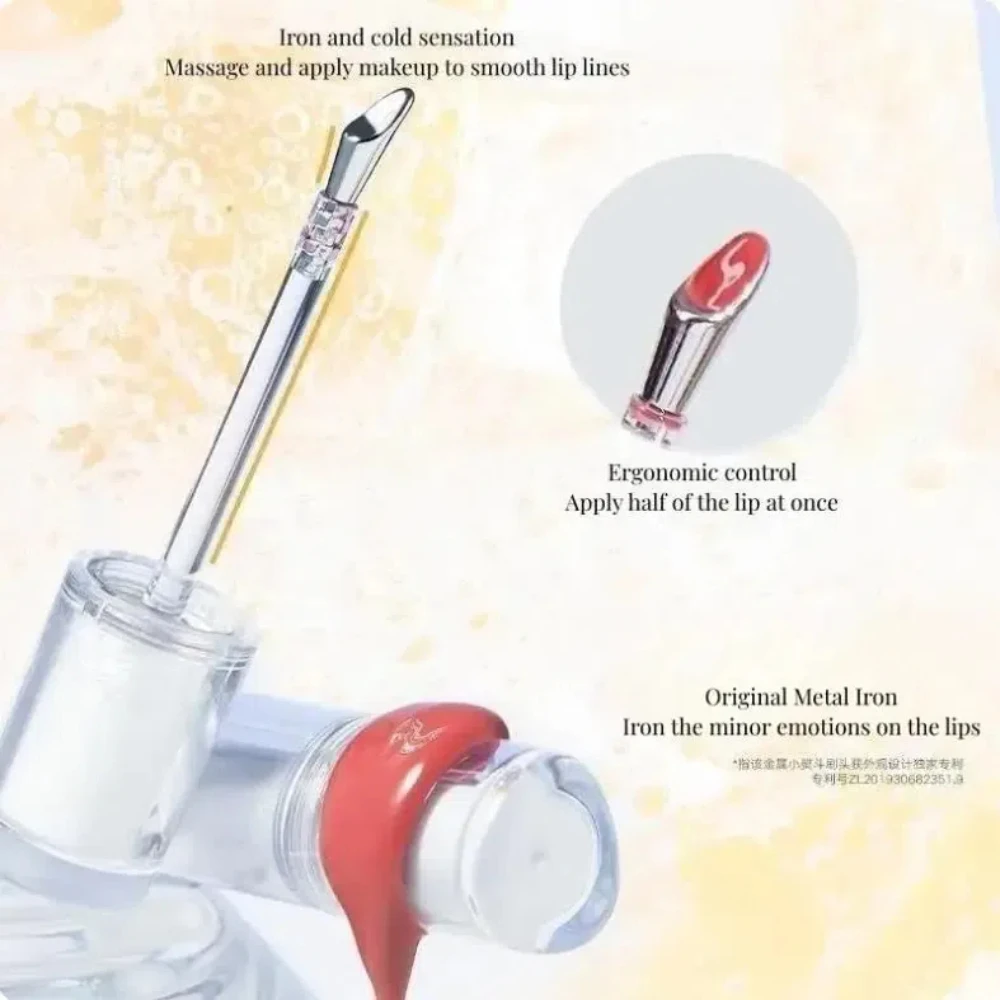 Judydoll Ice Iron Lip Glaze Lipsticks Non-Stick Cups Mirror Shine Watery Lip Lotion Metal Brush Head Makeup Cosmetics 2