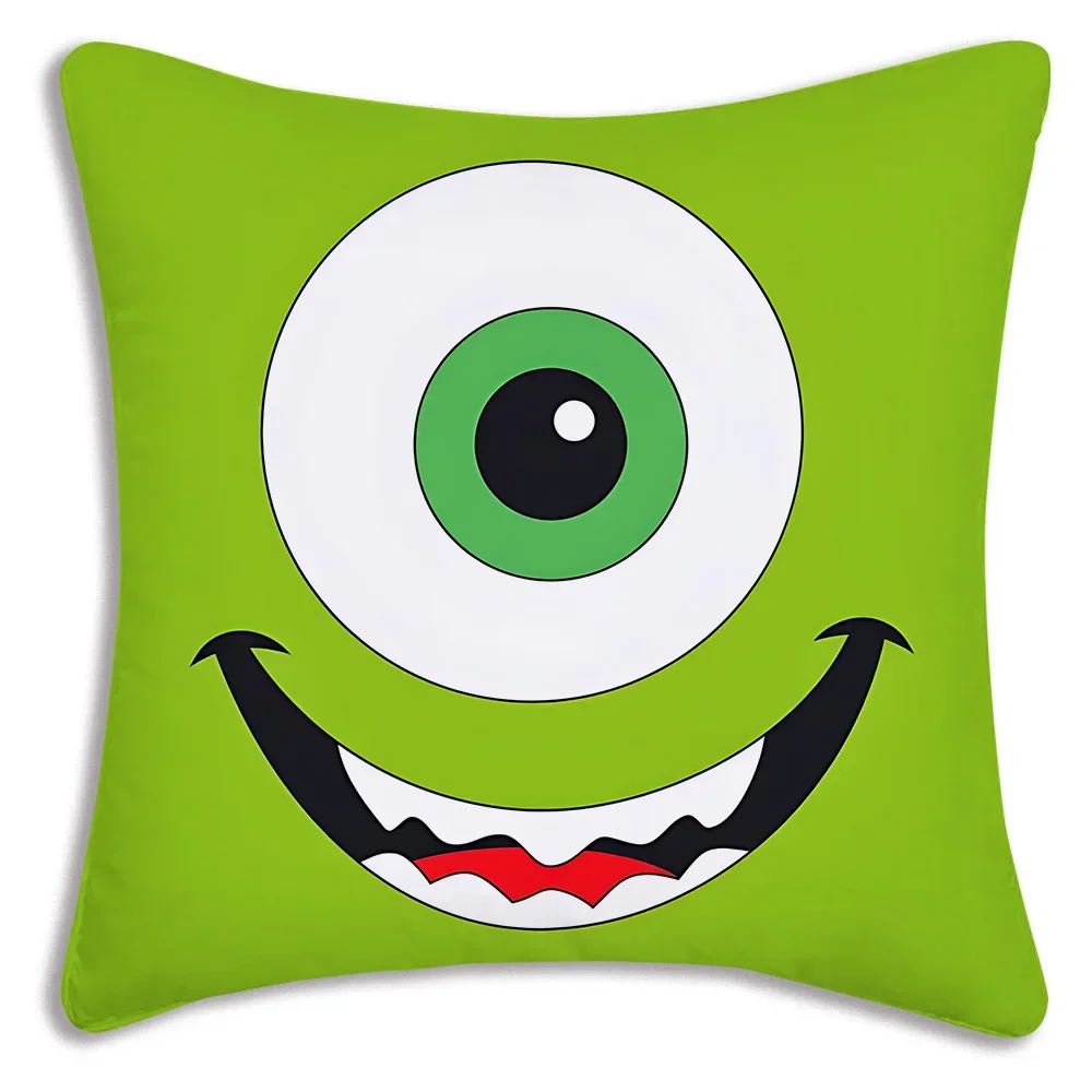 Cartoon Monsters, Inc. Pillow Covers Sofa Decorative Home Double-sided Printing Short Plush Cute Cushion Cover