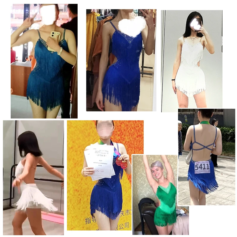 Dance Dress Dance Skirt Latin Dance Dress Competition Dress pole Costumes Skirt Performing Adult Customize Children