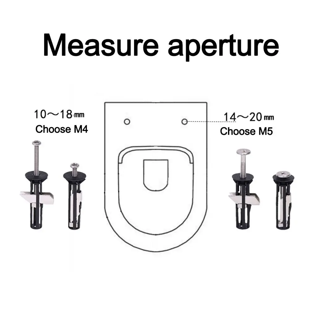 2Pcs Heavy Duty Toilet Seat Fastener Bolt Kit Universal Toilet Seat Bolts Stainless Steel Toilet Seat Screws Replacement Kit