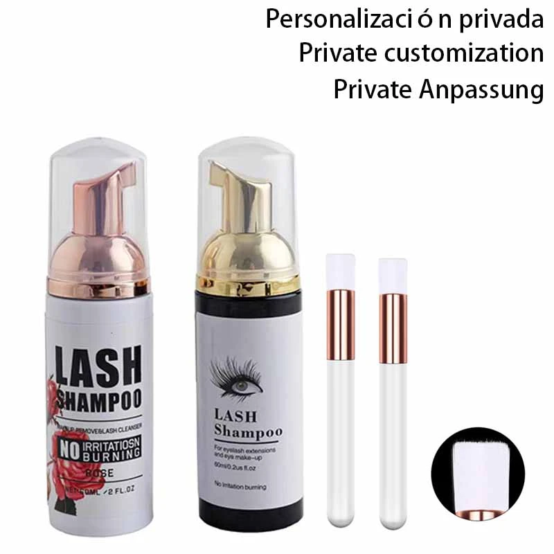 EyeLashes Cleanser Kit with Brush Cleaning Foam Pump Individual Eyelash Extension Glue Shampoo