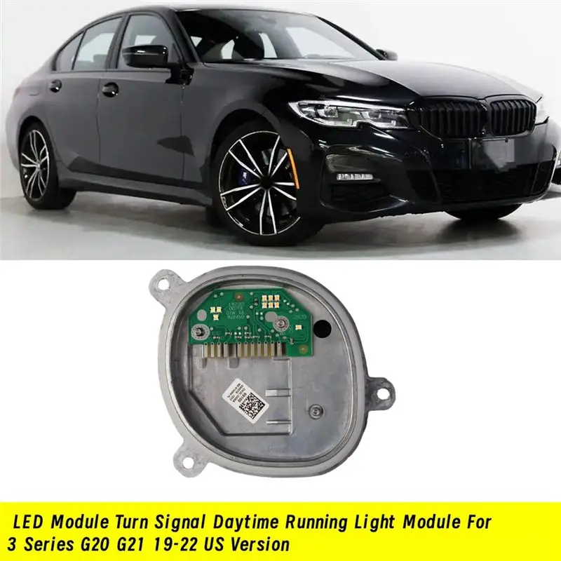 A64P-헤드라이트 LED 방향 지시등 모듈 BMW 3 시리즈 G20 G21 19-22 US용 주간 주행 백색 광원