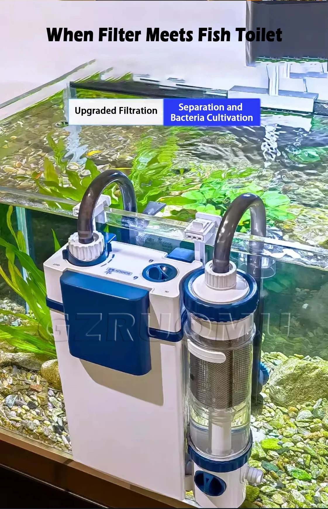 New 3 in 1 Fish Tank Filter YBF-500 Oxygen Filtration Integrated Machine Water P