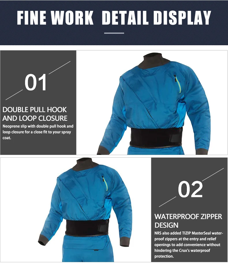 Sports Latex Collar and Cuff, Diving Surfing, Raft, Waterproof, Breathable Kayak, Drysuit  with Socks of the Same Material 3