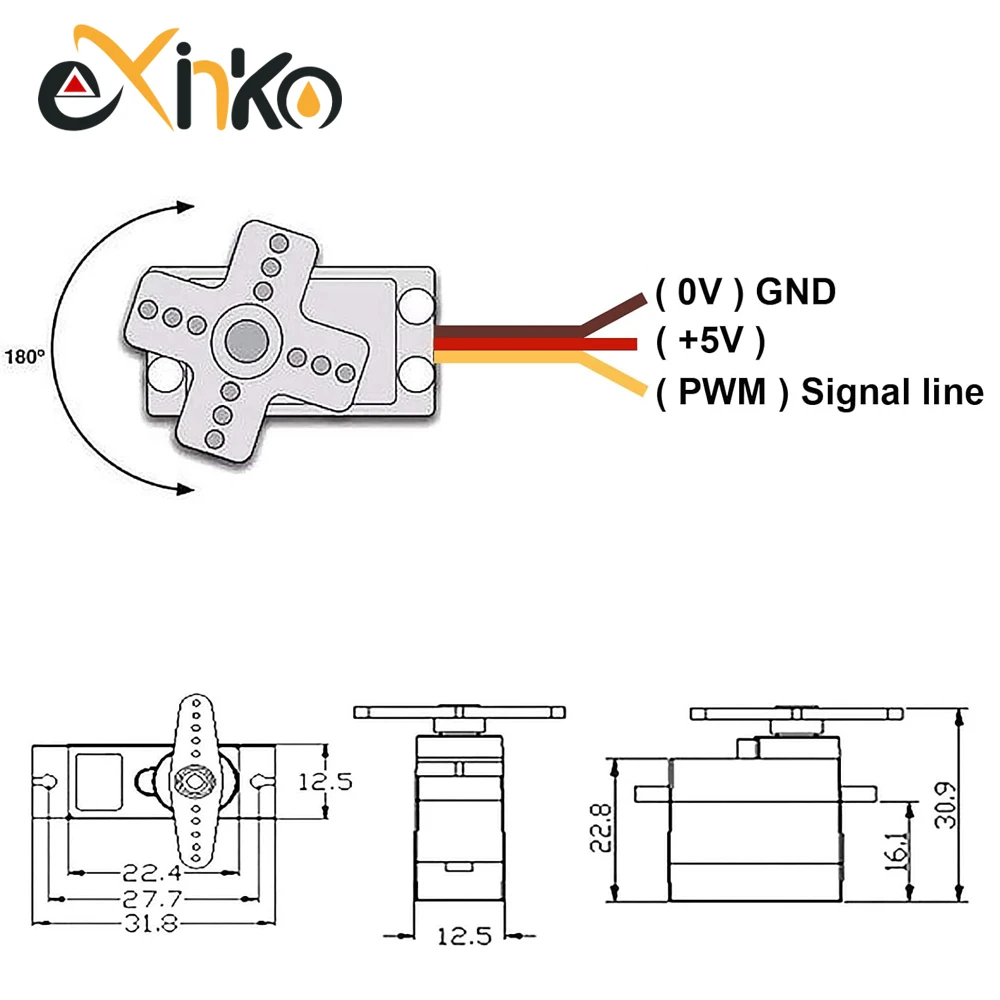 1-10pcs MG90S Servo All Metal Gear 9g SG90 Upgraded Version For Helicopter Plane Boat Car Trex 450 RC Robot 180/360 degree 6