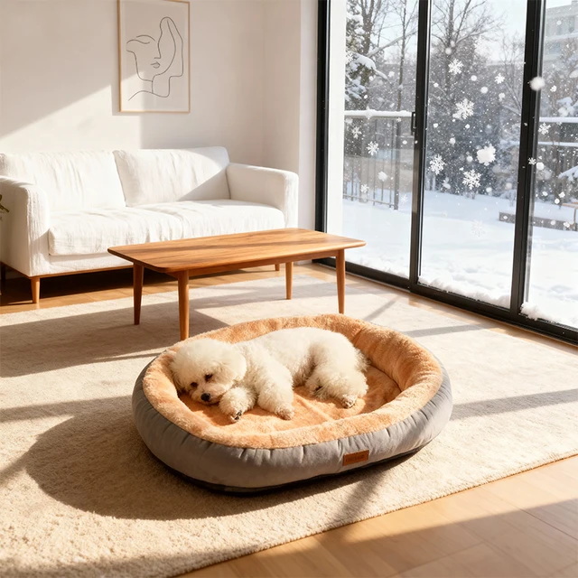 Winter Warm Small Dog Kennel Sleeping Puppy Cushion Cat Supplies  Accessories Washable Calming Sofa Cat Dog Pet Bed 5