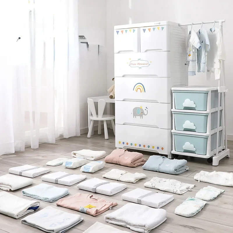 

Пластиковый подвесной шкаф для хранения, вместительный органайзер для детских игрушек, шкафчик с ящиками для детской одежды, спальни