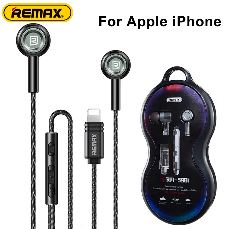 Remax Lightning Wired Headphones For Apple iPhone 14 Pro Max Earbuds 11