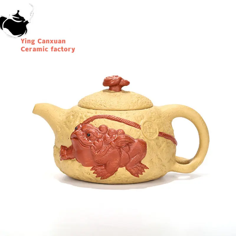 

310ml Authentic Zisha Beauty Tea Kettle Classic Yixing Purple Clay Tea Pot Raw Ore Section Mud Toad Teapot Customized Tea Sets