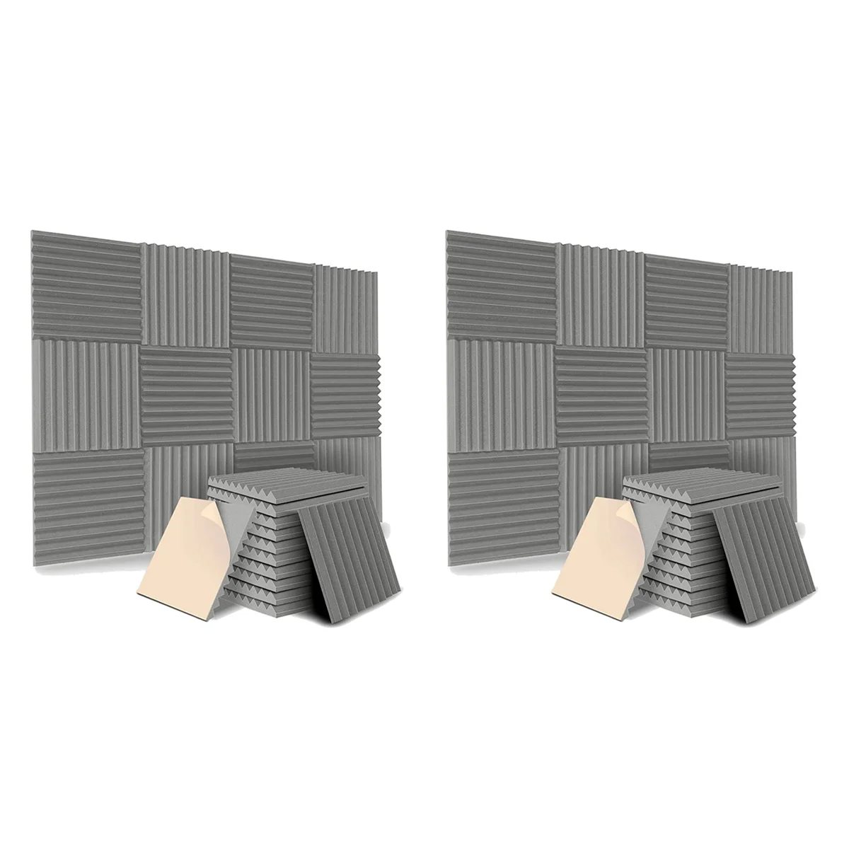 

24 Pack Self-Adhesive Acoustic Panels, Sound Proof Foam Panels, High Density Soundproofing Wall Panels for Home (Grey)