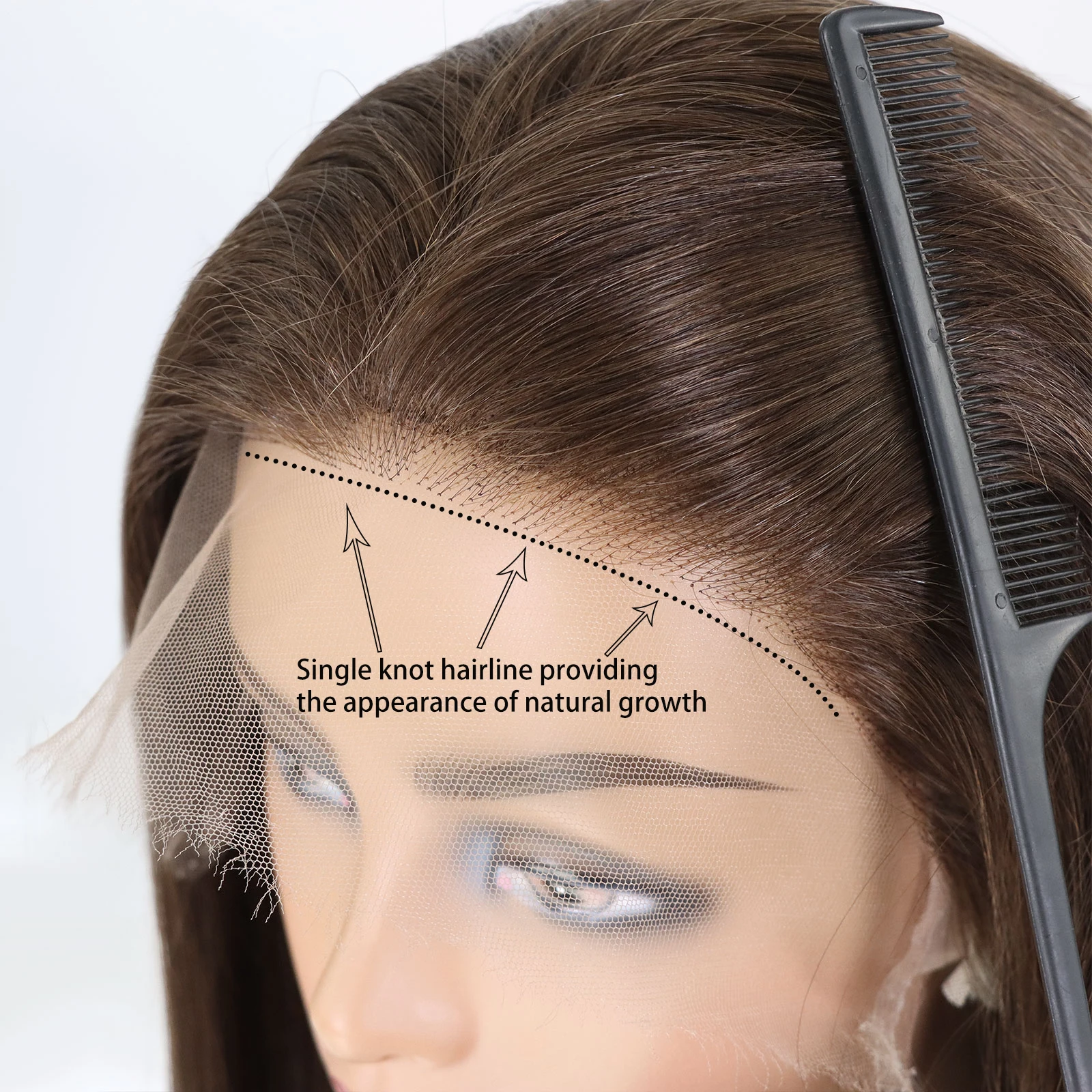 Mono Top Medical Wigs For Cancer Patients Glueless Hand Tied Human Hair Full Lace Wigs European Hair Jewish Wig Medium Brown