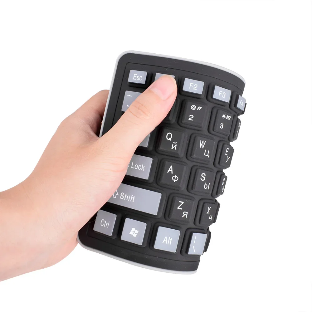 Tablet Keyboard 103keys Russian Silicon Layout USB Wired Flexible PC Desktop Laptop English Russian