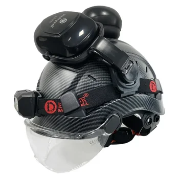 CR06X casco di sicurezza americano con paraorecchie con visiera LED Headlight Hard Hat paraorecchie ABS protettivo forty Industrial