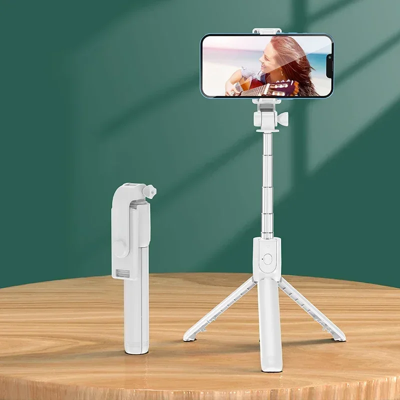 Bluetooth Remote Extendable Wireless Selfie Stick Tripod Stand For IPhone 15 Samsung Phone Tiktok Live Streaming_voghion.com
