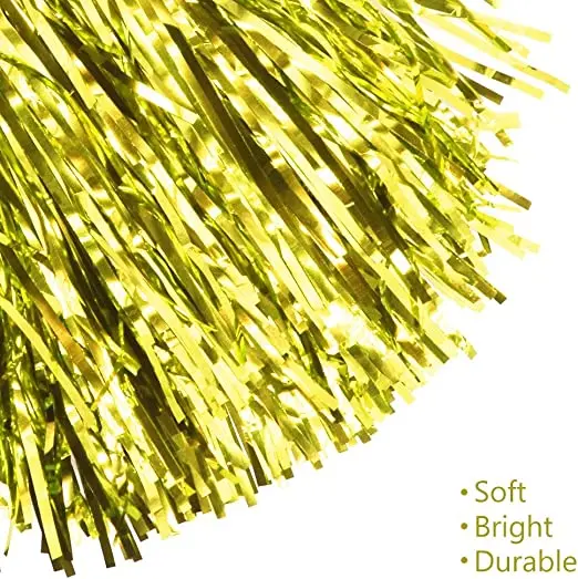 Gold Cheerleading Poms Sports Dance Cheer Plastic Pom for Sports Team Spirit Cheering