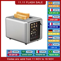 ZCWA Electric Toaster 850W Automatic Breakfast Machine Grill Portable Intelligent Touch Screen Toaster Household Bread Maker 1