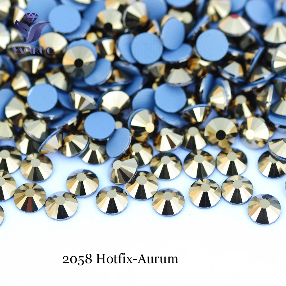YANRUO 2058HF SS4-SS30 Hotfix Strasssteine Strass Kristalle Strasssteine mit Kleber Nähen Perlen Applikationen auf Schuhen Tasche – Detail 4
