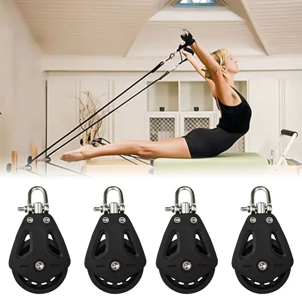 Stainless Steel Nylon Marine Sailboat Pulley Block Single Swivel Pulley Lifting Plain Bearing Block Rope Runner Yacht Rigging