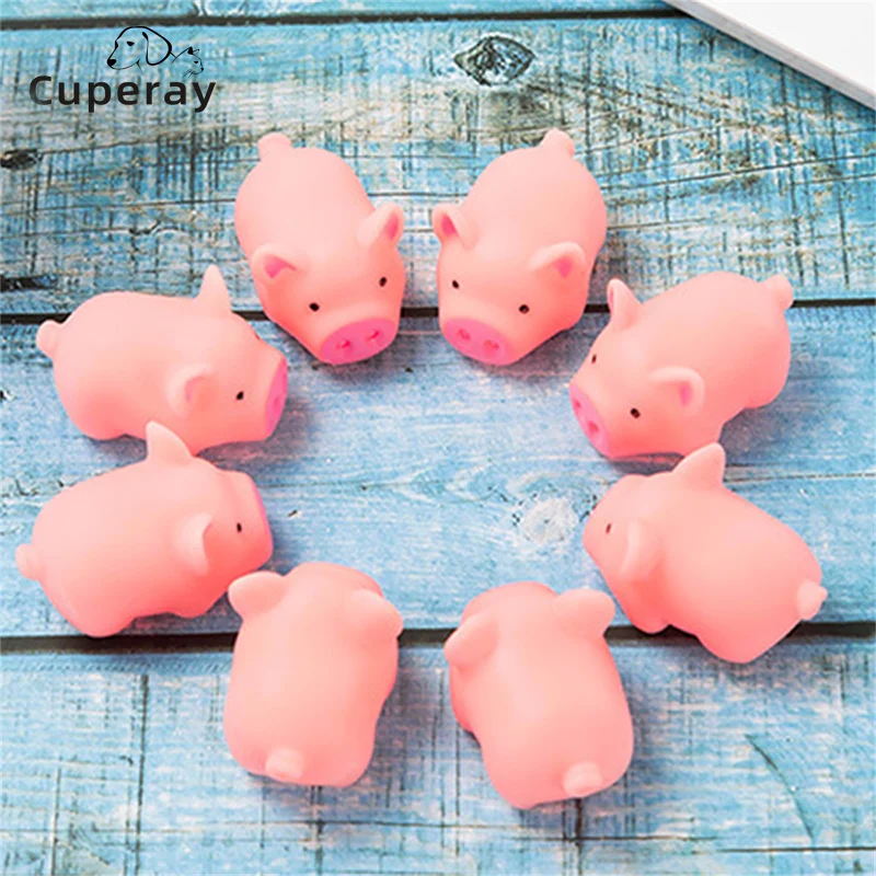 5pcsCutePinkPigPetToysSqueezeSqueakyChewTrainingFunny