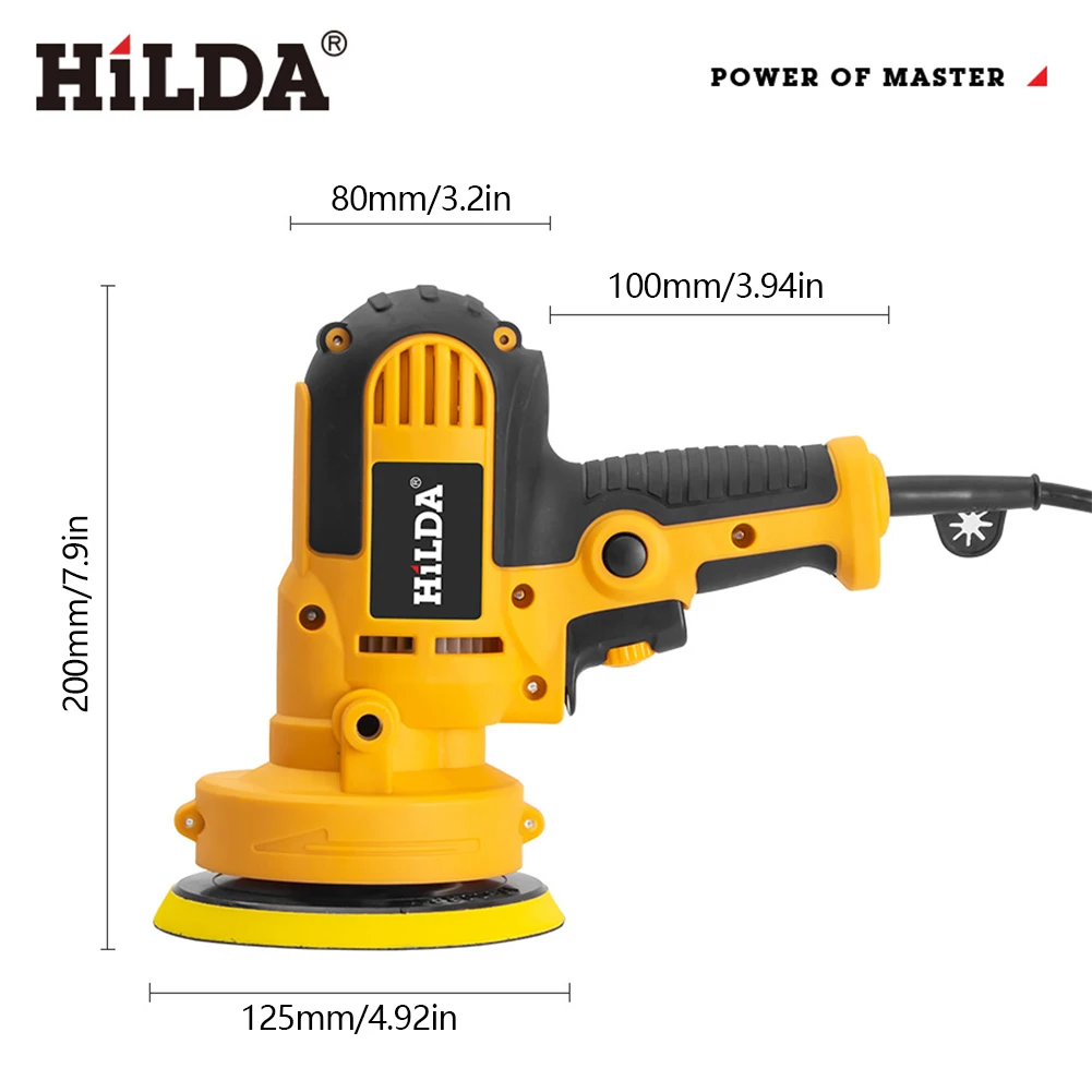 HILDA Electric Car Polisher Machine Auto Polishing Machine 700W 3500rpm Adjustable Speed Sanding Waxing Tool Car Accessory Tool 6