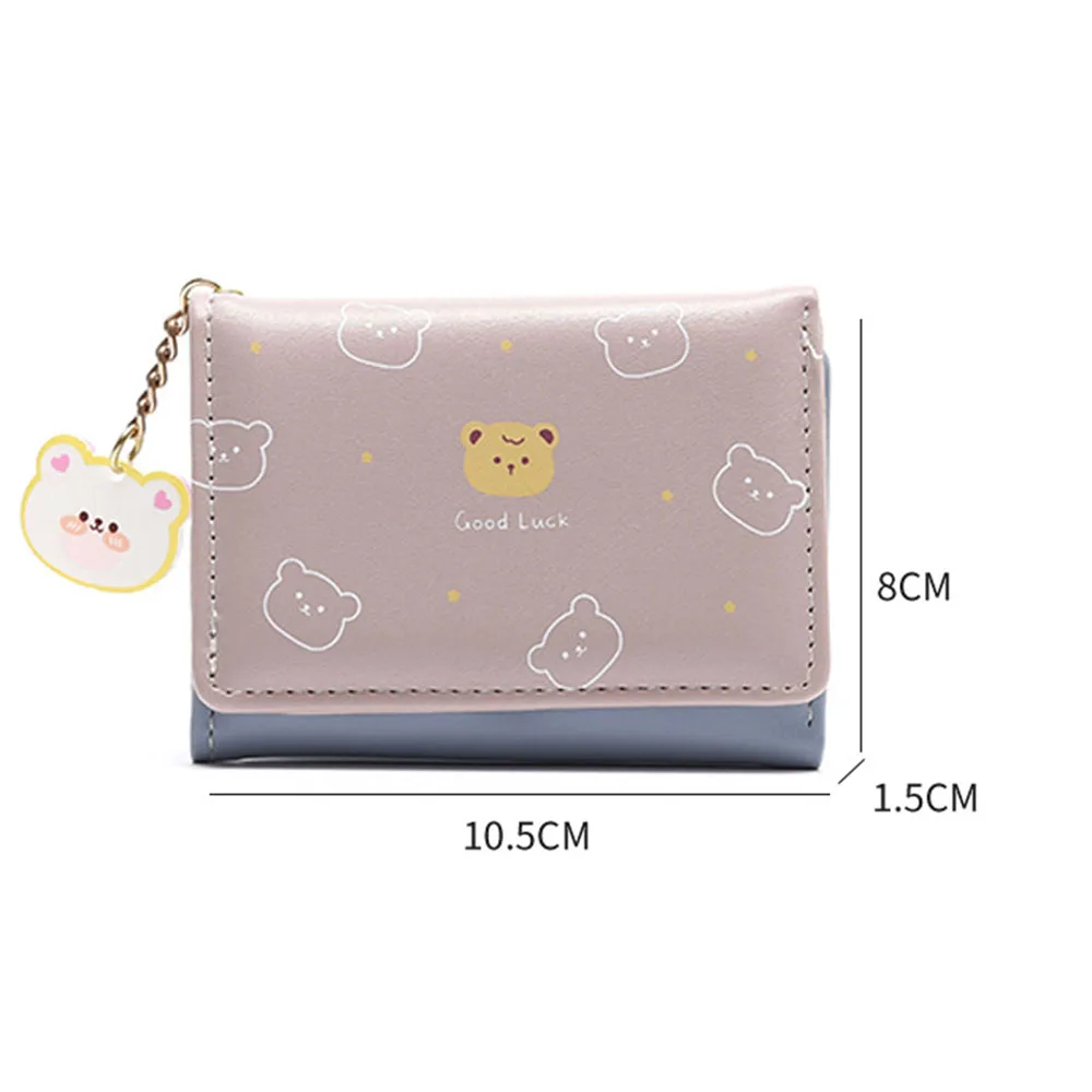 Small Bear Pattern PU Leather Purse Comfortable Handheld Shopping Wallet For Party Comfortable Handheld Shopping Wallet 6