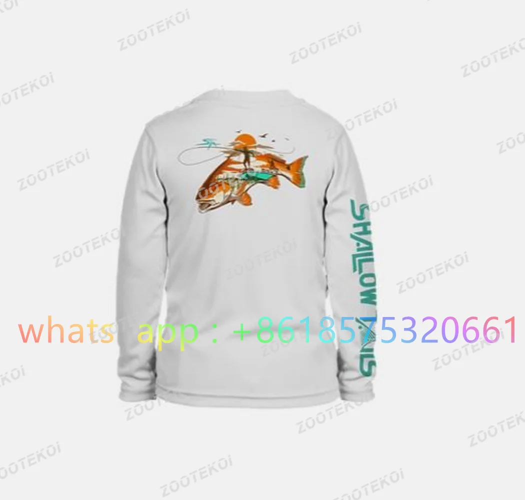 

Shallow Tails 2022 Kids T-shirt Performance Long Sleeve Fishing Clothing Camisa De Pesca Print Children's Fishing Shirt