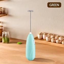 Wireless USB Rechargeable Handheld Electric Milk Frother and Drink Mixer (Milky green)