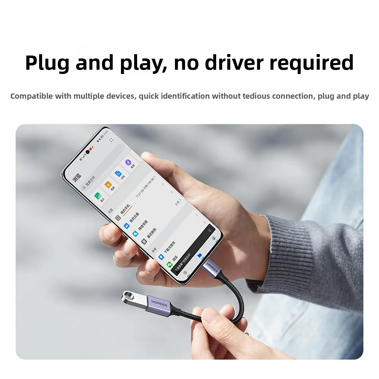 UGREEN Braided Type C to USB 3.2 OTG Adapter Cable