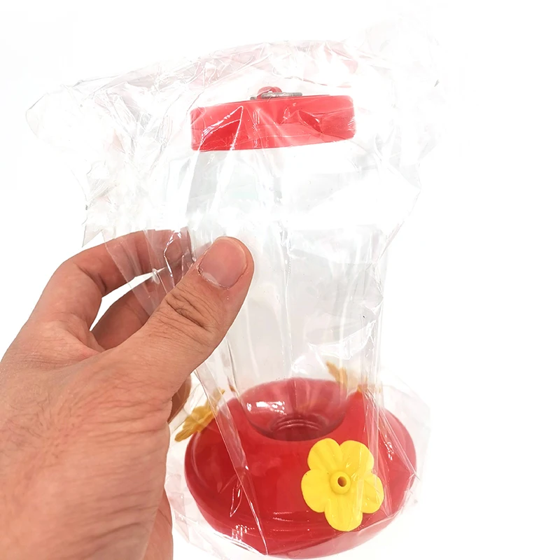 Outdoor Plastic Flower Bird Feeder with Iron Hook Plastic Bird Water Drinker Bottle Hanging Hummingbird Feeder Garden bird feeder bird water drinker