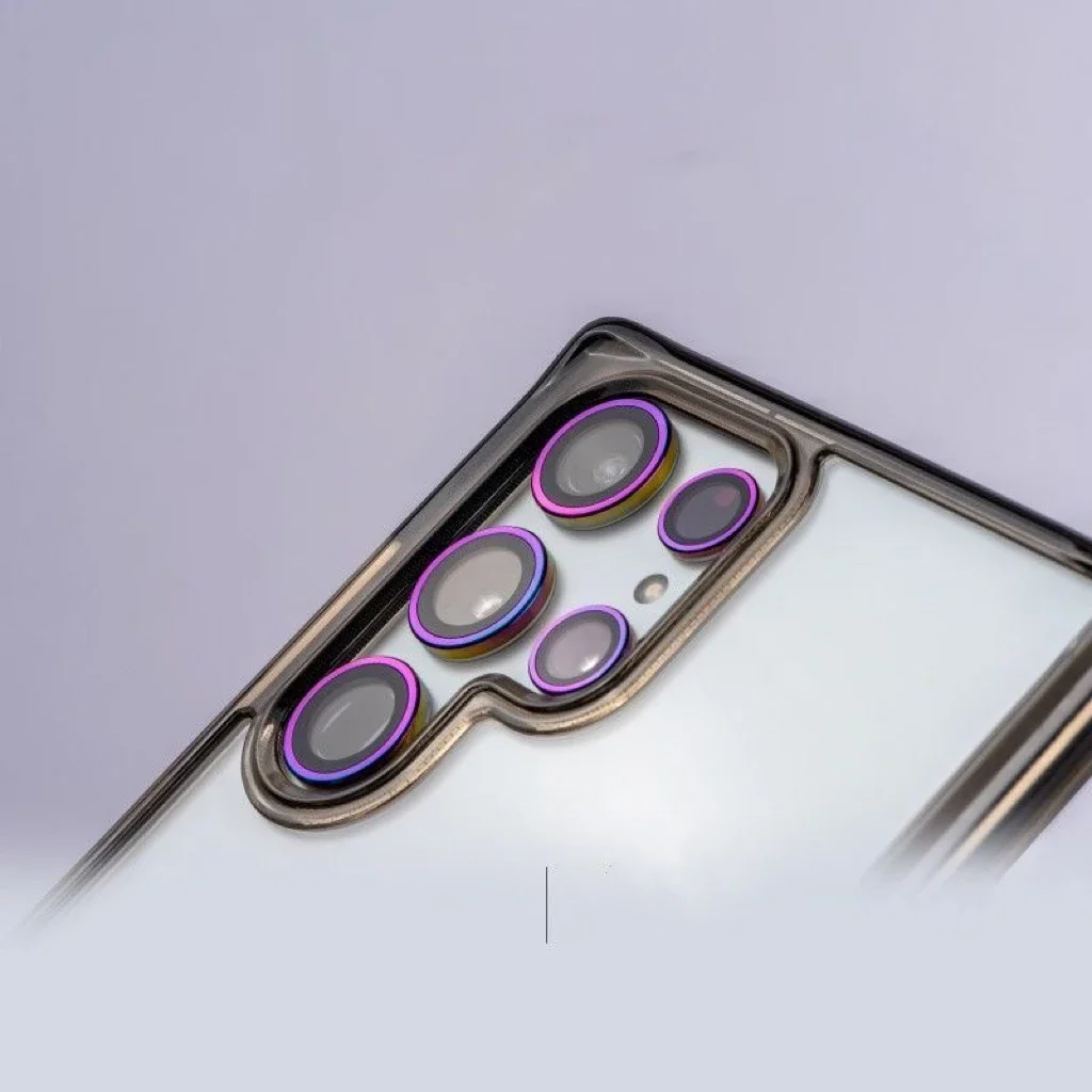 Premium Tempered Glass Camera Lens Protector with Metal Cover