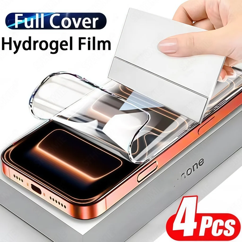 4-Pack HD Full Cover Hydrogel Screen Protection Film