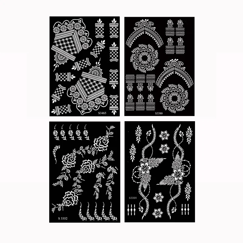Henna Tattoo Stencils Hollow Drawing Henna Template for Hand Flower Tattoo Design for Women Wedding Festival Party Tatoo Tools