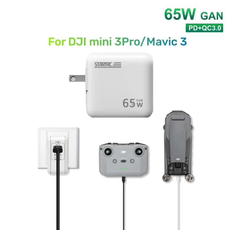 65w Usbc Charger For Dji Mini 3 Pro Dji Mavic 3 Provides 65w Quick
