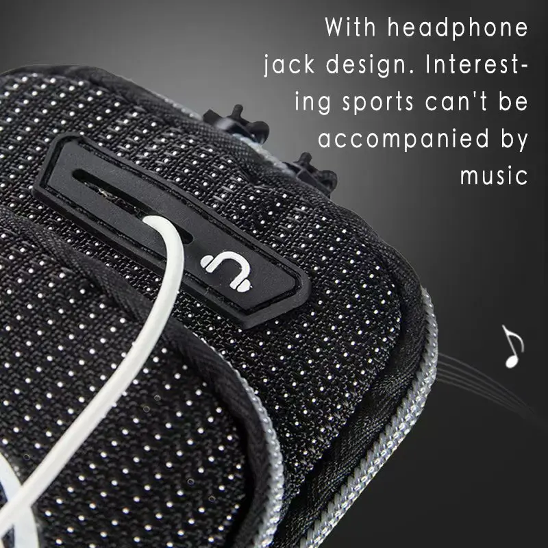 Outdoor Sports Mobile Phone Arm Bag With Headphone Jack Waterproof Breathable Running Bag Gym Unisex mobile phone armband phone arm band phone armband sports arm bag fitness arm bag