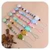 Baby Pacifier Clips Chain Silicone Leaf Beads Teether Toys Dummy Holder English Name Pacifier Chain Gift Customized Name 1