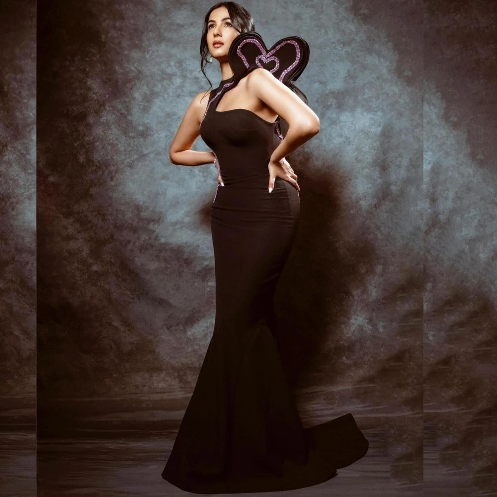 

High Quality Jersey Sequined Ruched A-line High Collar Long Dresses Homecoming Dresses Sexy Sparkle Sizes Available Intricate