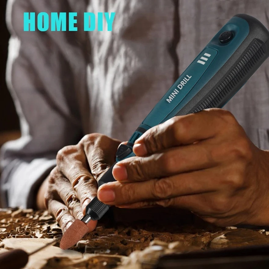 Cordless Electric Drill Grinder Dremel Rotary Tool Rechargeable Battery Woodworking Engraving 3 Speed Mini Engraver Pen 5