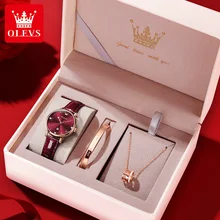 

OLEVS Women Watches New Luxury Brand Quartz Wrist Watch Fashion Ladies Dress Watch Gift Leather Belt Calendar Clock Montre