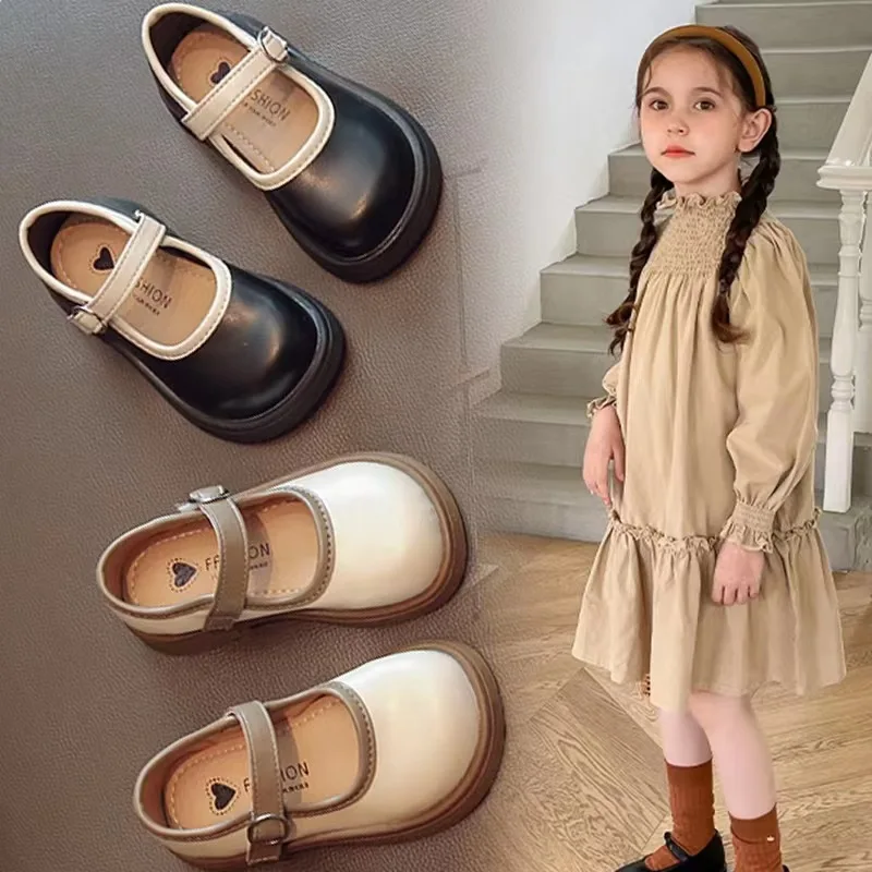 

Baby Leather Shoes Spring Autumn Girls Princess Shoes British Style Performance Formal Shoes Children's Shallow Single Shoes