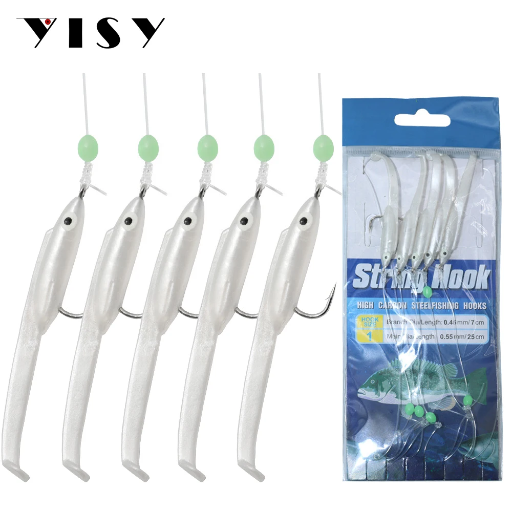 1Pack Saltwater Soft Eel Squid Skirts Sabiki Rig Small White