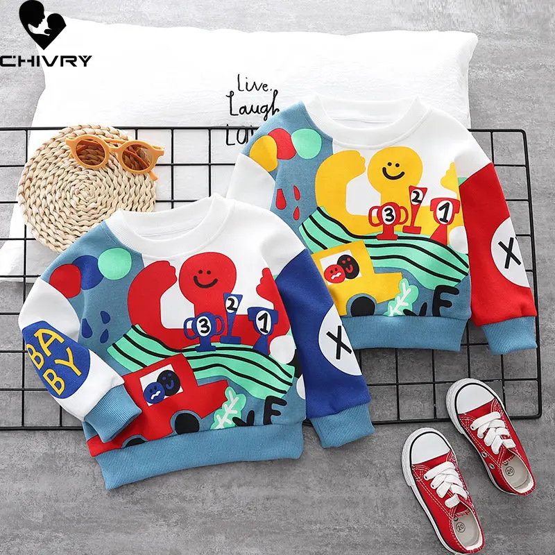 

Boys Sweatshirt New 2023 Kids Fashion Spring Autumn Cartoon Graffiti O-neck Pullover Hoodies Sweatshirts Children Casual Clothes