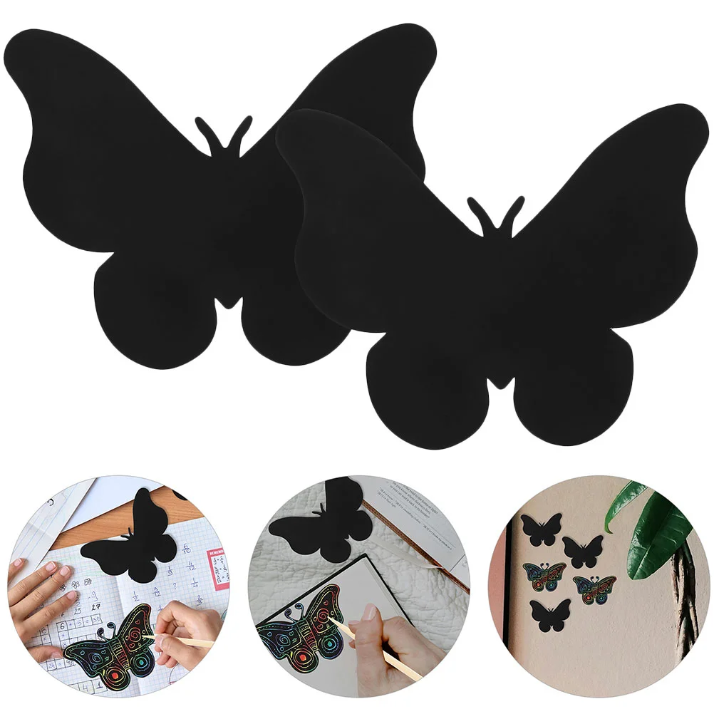 

12 Pcs Butterfly Scratch Painting Multi-function DIY Crafts Kids Card Paper Toy Scratching Playthings Delicate Child