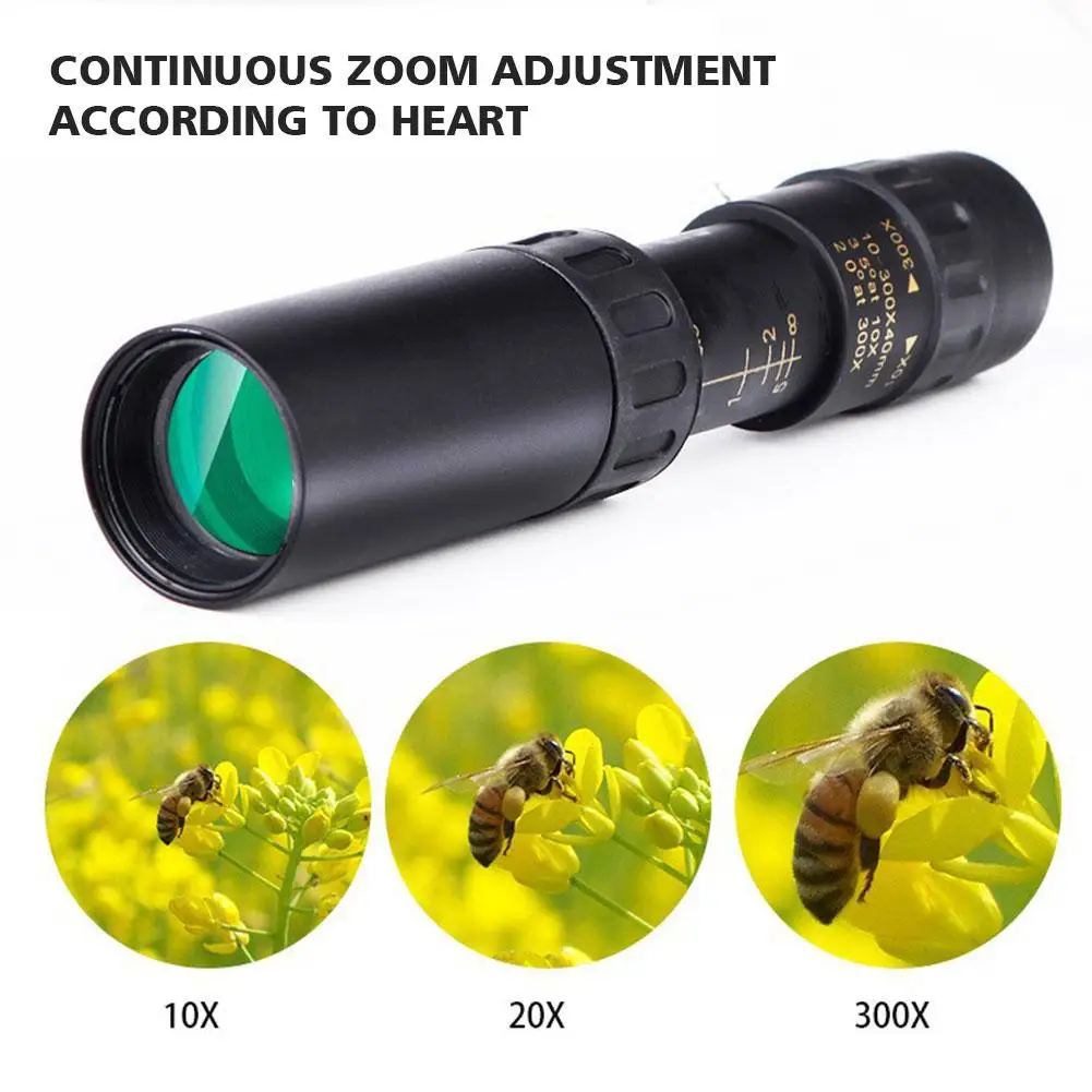 10-300X40 Metal Continuous Zoom Monocular Mobile Phone Camera Adjustable High-definition Telescope Hunt Tourism Scope Outdoor 4