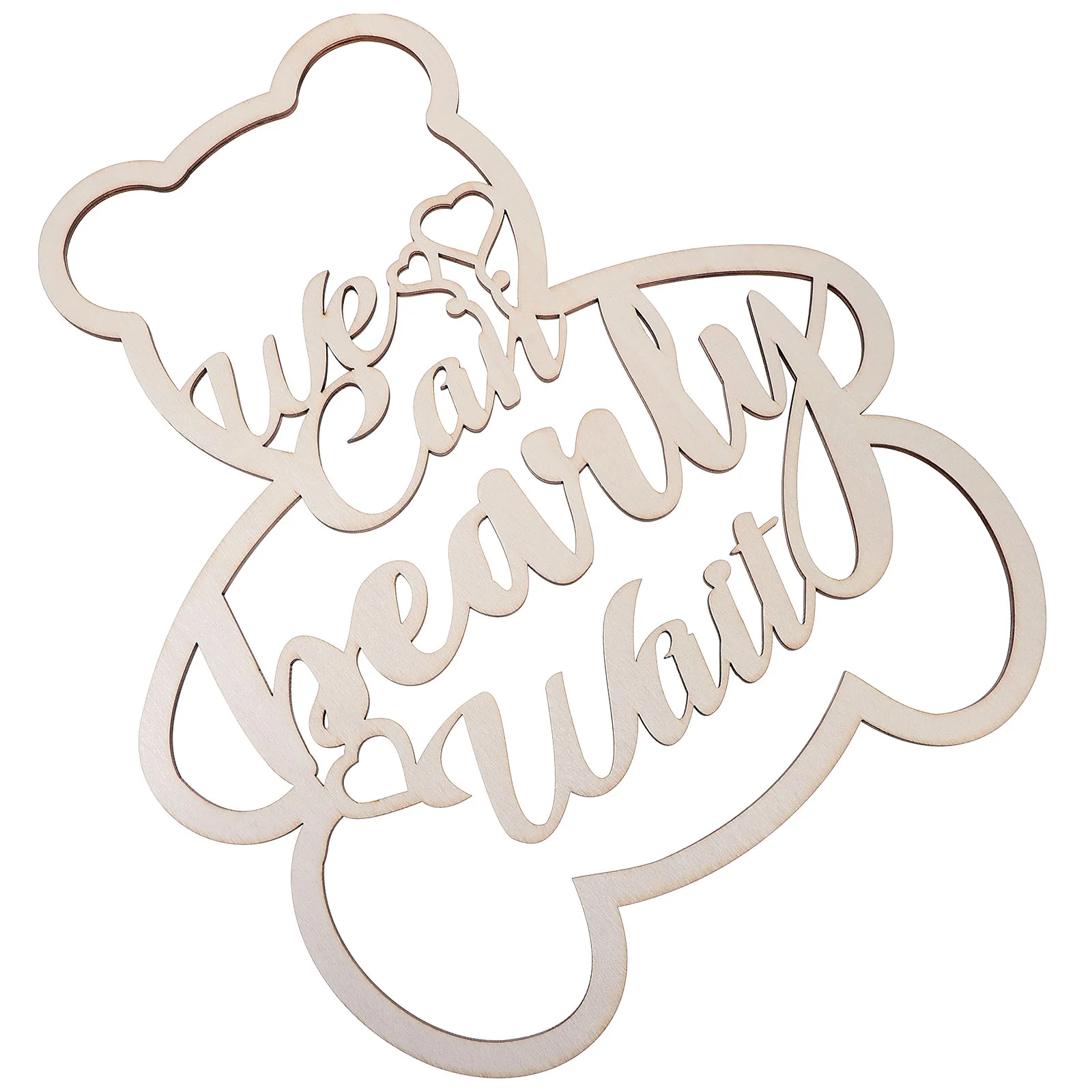 

Baby Photo Props Shower Decorations Bear Shape Wooden Sign Can Bearly Wait Party Favor Girl Hollow Letter