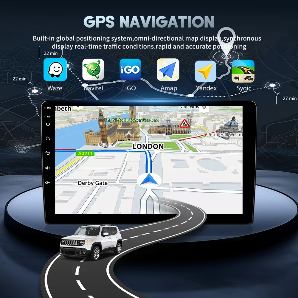 Reproductor Multimedia para Auto Android 2DIN Podofo 8+128G para Peugeot 308 408 2007-2015, Navegación GPS, Carplay, Android Auto, WIFI, DSP, FM, RDS, Bluetooth 7
