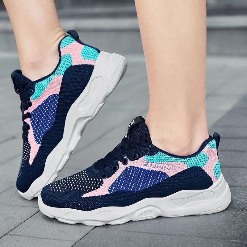 Women Spring Fashion Running Shoes Girls Breathable Soft Casual Sneakers Female Athletic Basket Sports Mesh Shoes Size 36-40