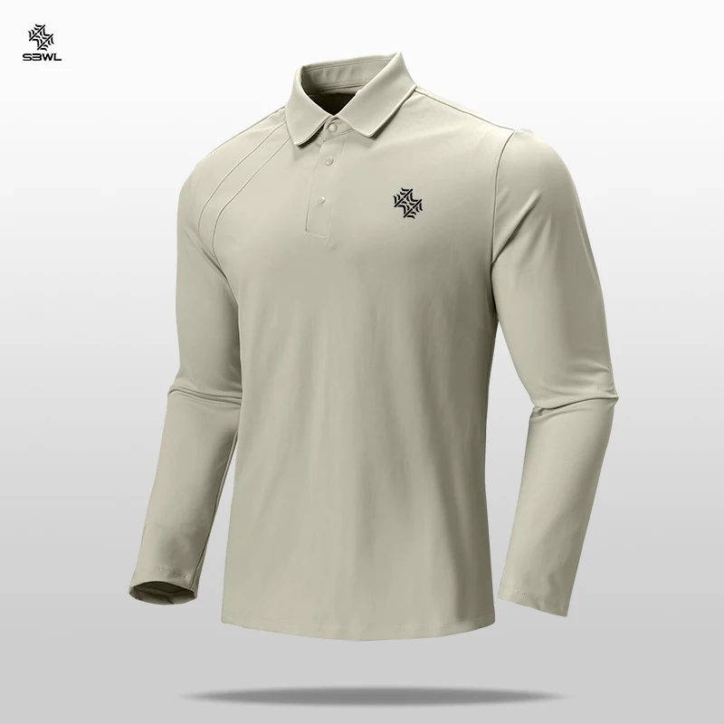 Golf Outdoor Sports Long Sleeve Stand Collar T-shirt Running Fitness Breathable Base Shirt Tops Autumn Winter